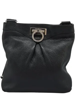 Salvatore Ferragamo Pre-owned, Dame, Sort, ONE SIZE, Uld, Pre-owned Laeder skuldertasker