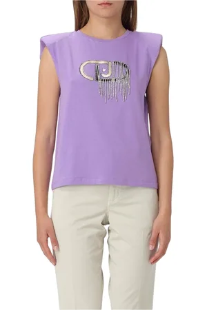 Liu Jo Top, Dame, Lilla, S, Bomuld, Wisteria Rhinestone Ærmeløs Top