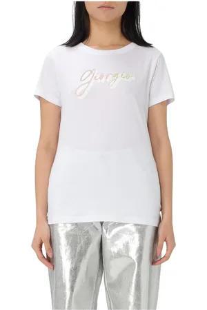 Armani Exchange Top, Dame, Hvid, M, Bomuld, Hvid Logo Tee