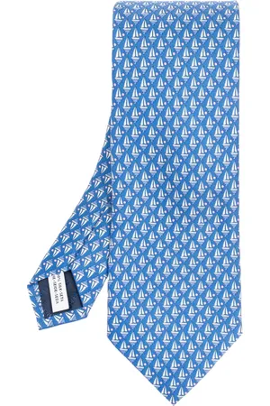Salvatore Ferragamo Tilbehør, Herre, Blå, ONE SIZE, Silkeslips