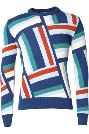 Dolce & Gabbana Strik, Herre, Flerfarvet, M, Cashmere, Multifarvet Cashmere Strik Pullover Sweater