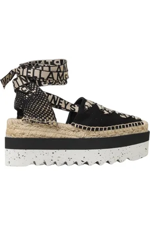 Stella McCartney Sko, Dame, Sort, 40 EU, Bomuld, Sorte Lace-Up Espadriller