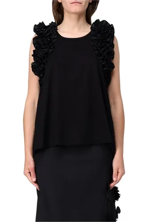 MEIMEIJ Top, Dame, Sort, XS, Bomuld, Sort Rynket Ærmeløs Top