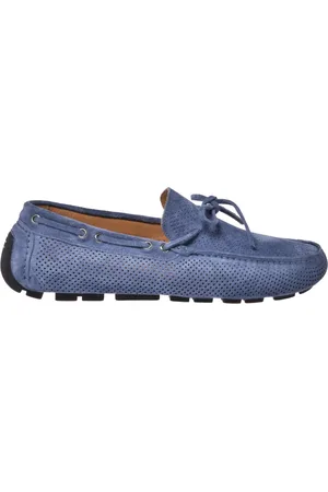 BALDININI Sko, Herre, Blå, 42 1/2 EU, Suede, Cerulean perforated suede loafer