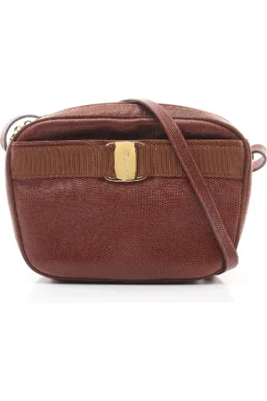 Salvatore Ferragamo Pre-owned, Dame, Brun, ONE SIZE, Uld, Pre-owned Laeder crossbody-tasker
