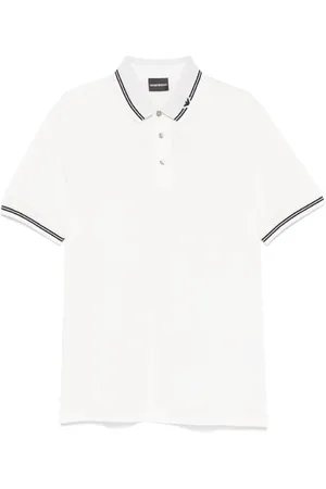 Emporio Armani Top, Herre, Hvid, XL, Bomuld, Offwhite T-shirts & Polos Klassisk Pasform