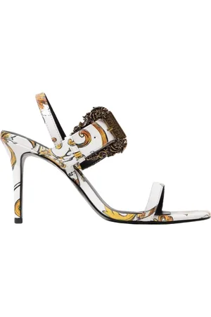 VERSACE Sko, Dame, Flerfarvet, 39 EU, Uld, Baroktryk Flade Sandaler