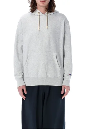 Champion Sweathshirts & Hoodies, Herre, Grå, S, Bomuld, Klassisk hættetrøje til hverdagskomfort