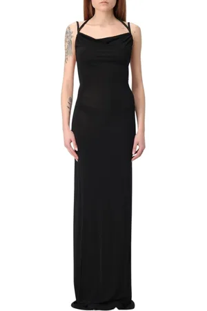 Marine Serre Kjole, Dame, Sort, M, Uld, Elegant Sort Maxi Kjole
