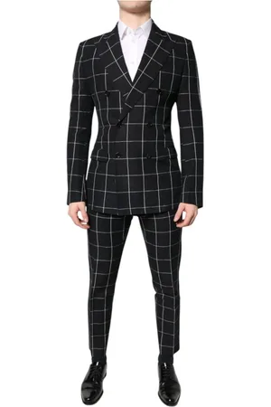 Dolce & Gabbana Jakkesæt, Herre, Sort, M, Bomuld, Luksus Sort Silkeforet Jakkesæt