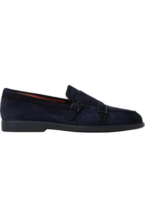 santoni Sko, Herre, Blå, 43 1/2 EU, Blå Brogue Loafers