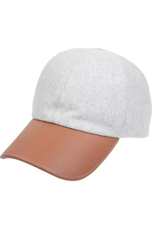 ELEVENTY Tilbehør, unisex, Grå, ONE SIZE, Uld, Uld og Læder Baseballkasket