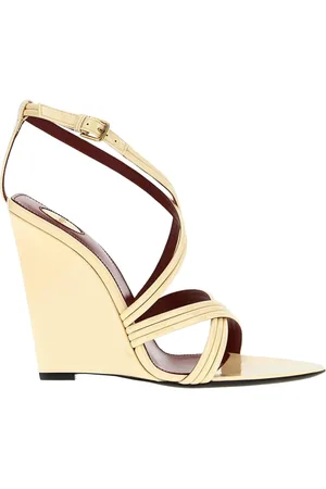 Saint Laurent Sko, Dame, Hvid, 36 1/2 EU, Læder, Hvide Læderkile Sandaler