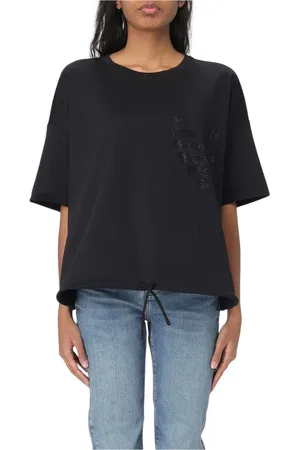 Emporio Armani Top, Dame, Sort, XS, Bomuld, Sort Broderet Sweater
