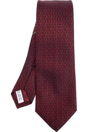 Salvatore Ferragamo Tilbehør, Herre, Rød, ONE SIZE, Silkeslips