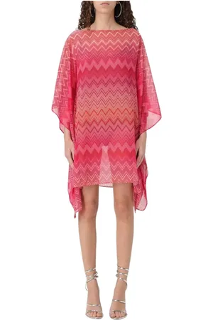 Missoni Badetøj, Dame, Flerfarvet, M, Uld, Farverig Chevron Print Kaftan Kjole
