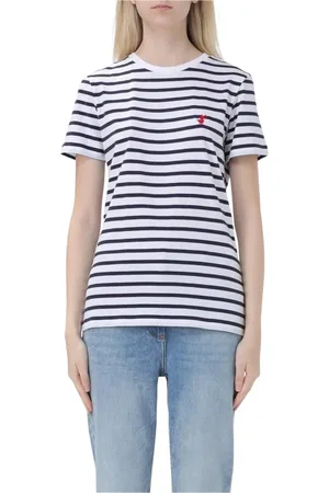 save the duck Top, Dame, Flerfarvet, L, Bomuld, Stribet Bomuld T-shirt Stilfuld Behagelig Hvid
