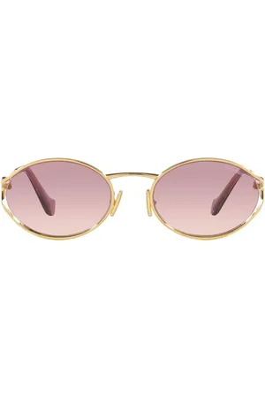 Miu Miu Tilbehør, Dame, Gul, 54 MM, Uld, Logo Solbriller