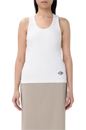 Bottega Veneta Top, Dame, Hvid, M, Bomuld, Hvid Ribbet Tank Top