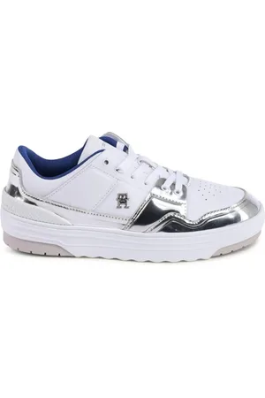 Tommy Hilfiger Sko, Dame, Flerfarvet, 38 EU, Læder, Grå Læder Sneaker Minimalistisk Design