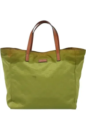 Gucci Pre-owned, Dame, Grøn, ONE SIZE, Nylon, Pre-owned nylon gucci-tasker