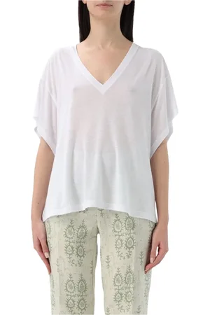 Dondup Top, Dame, Hvid, S, Hvid V-hals T-shirt