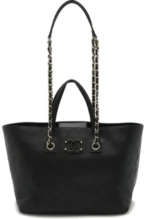 CHANEL Pre-owned, Dame, Sort, ONE SIZE, Tyl, Pre-owned Laeder totes