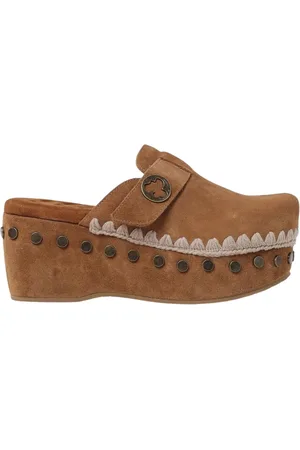 Mou Sko, Dame, Brun, 40 EU, Uld, Støvler med Shearling Kilehæl