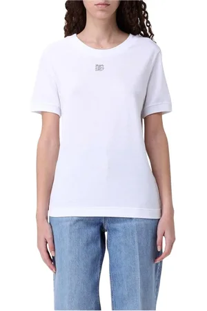 Dolce & Gabbana Top, Dame, Hvid, S, Bomuld, Hvid Kvinder T-Shirt Elegant Stil