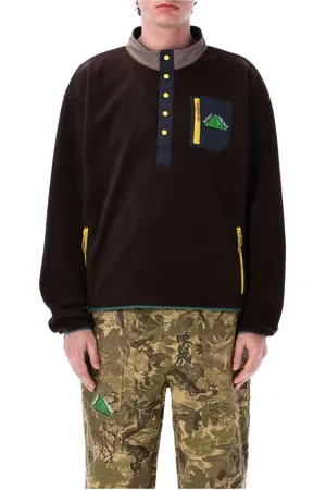 Brain Dead Top, Herre, Brun, XL, Uld, Fleece Pullover Jakke