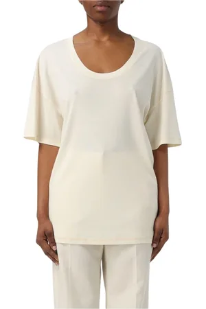 LEMAIRE Top, Dame, , S, Bomuld, Creme Afslappet Pasform Bomuld T-Shirt