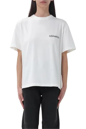 Alessandra Rich Top, Dame, Hvid, S, Bomuld, Hvid Bomuld T-Shirt