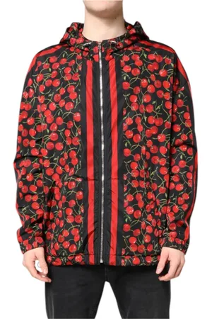Dolce & Gabbana Jakke, Herre, Flerfarvet, L, Bomuld, Kirsebær Printet Windbreaker Jakke