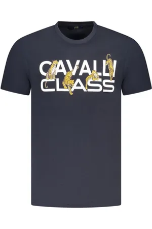 Roberto Cavalli Top, Herre, Blå, L, Bomuld, Blå Bomuld Herre T-shirt