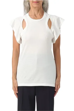 Isabel Marant Top, Dame, , S, Bomuld, Hvid Bomuld Ruffle Top