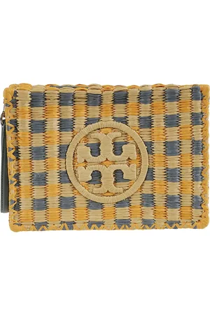 Tory Burch Tilbehør, Dame, Gul, ONE SIZE, Uld, Stilfuld Hæklet Pung Taske
