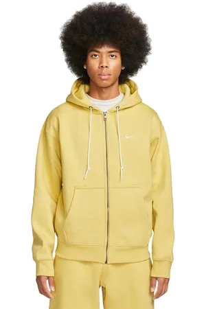 Nike Sweathshirts & Hoodies, Herre, Gul, L, Uld, Guld Hvid Zip-Up Hoodie med Swoosh