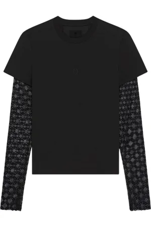 Givenchy Top, Dame, Sort, S, Bomuld, Sort Blondeærme Crop Top