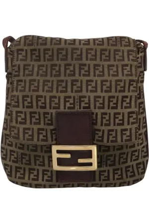 Fendi Pre-owned, Dame, Brun, ONE SIZE, Uld, Pre-owned Canvas fendi-tasker
