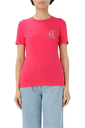 Roberto Cavalli Top, Dame, Lyserød, XS, Grafisk Print T-Shirt