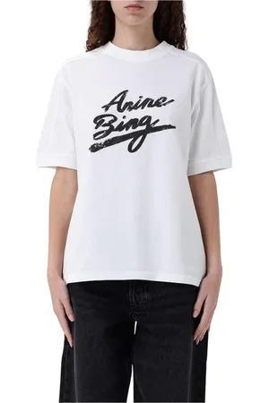 ANINE BING Top, Dame, Hvid, XS, Bomuld, Hvid Script Tee til Kvinder
