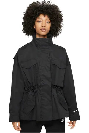 Nike Jakke, Dame, Sort, XL, Bomuld, Essentials Jakke Sort Sporty Elegant Overgang