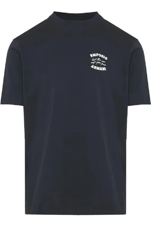 Emporio Armani Top, Herre, Sort, M, Bomuld, Afslappet T-shirt med bomuldsblanding