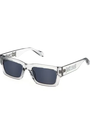 Roberto Cavalli Tilbehør, unisex, Grå, 54 MM, Gennemsigtige grå solbriller med blå linser