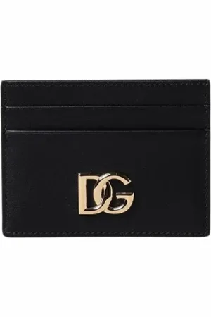 Dolce & Gabbana Tilbehør, Dame, Sort, ONE SIZE, Læder, Læderkortholder Clutch