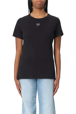 HUGO BOSS Top, Dame, Sort, XS, Elegant Violet Crew Neck T-Shirt