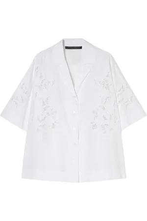 Persona by Marina Rinaldi Bluser & Skjorter, Dame, Hvid, 6XL, Bomuld, Broderet bomuldsskjorte