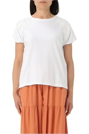 Twin-Set Top, Dame, Hvid, XS, Bomuld, Hvid Blonde Bomuld T-Shirt
