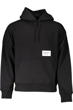 Calvin Klein Sweathshirts & Hoodies, Herre, Sort, 2XL, Sort hættetrøje med central lomme