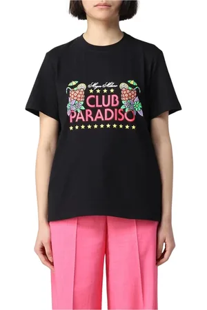 Msgm Top, Dame, Sort, S, Bomuld, Paradiso Grafisk Tee